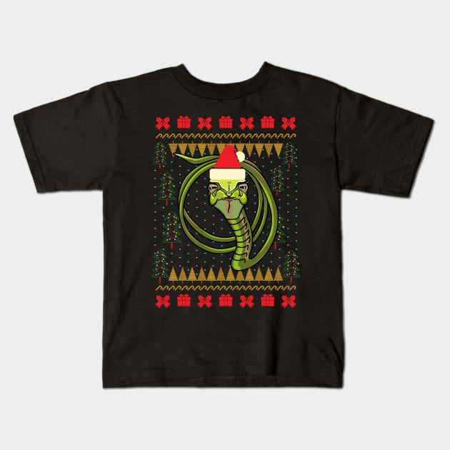 Skeptical Snake Meme Ugly Christmas Sweater Kids T-Shirt by okpinsArtDesign